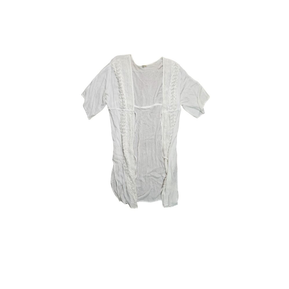 Kori America Women's White Linen Cover Up - Size Large